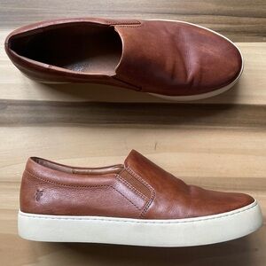 Frye Women's Cognac Brown Leather Lena Slip On Shoe Size 10